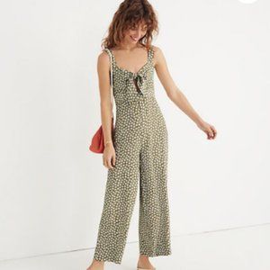 Madewell Green Long Plumeria Mini Daisy Jumpsuit
